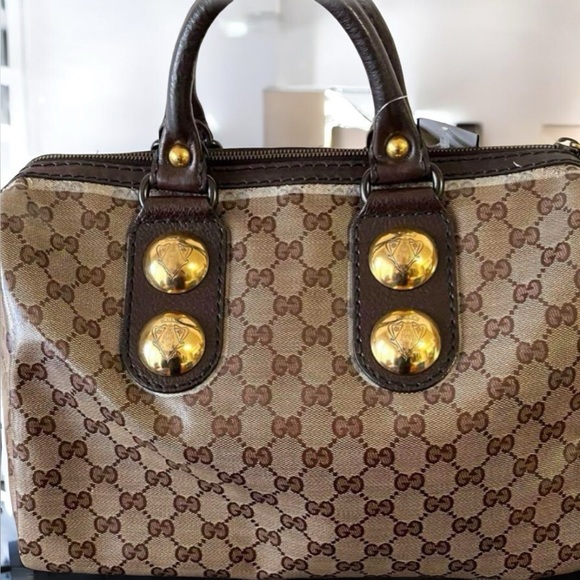 GUCCI GG CRYSTAL FABLE BABOUSKA BOSTON Vintage Classic Handbag Italy w/COA - Picture 2 of 16